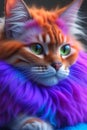 Colorful plush cat
